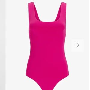 Express Body Contour High Compression Scoop Neck Bodysuit - Neon Berry 259